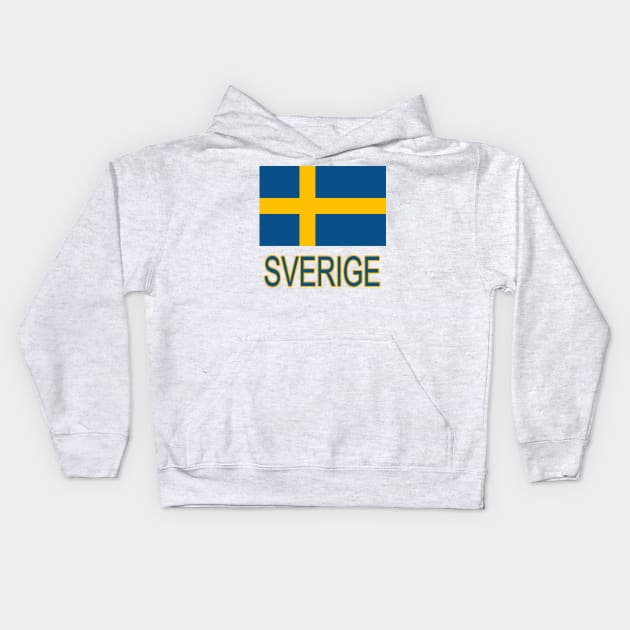 The Pride of Sweden - Swedish National Flag Design (in Swedish - Sverige) Kids Hoodie by Naves